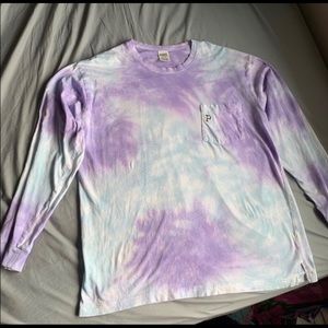 VS Pink Tie Dye Long Sleeve Top Large